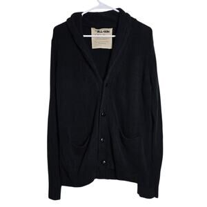 All-Son Urban Outfitters Mens Medium Shawl Neck Cardigan Sweater Black